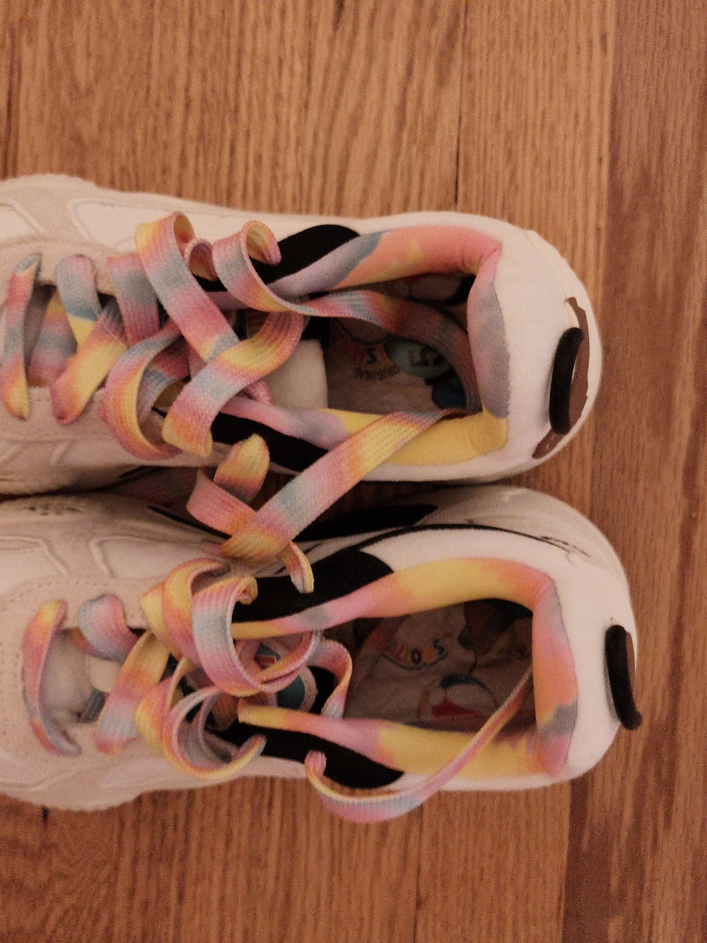 Puma Squishmallows Kids White Sneakers with Pastel Rainbow Accents Size 5.5